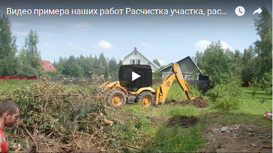 Видео примера наших работ -Расчистка участка, раскорчевка, выравнивание трактором  в Гороховце